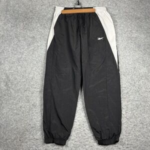 Reebok Activewear‎ Track Pants Adult Large 30x28 Retro Black White Y2K 90S Rep